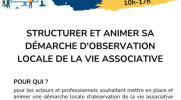 Formation « Structurer et animer sa démarche d’observation locale de la vie associative »